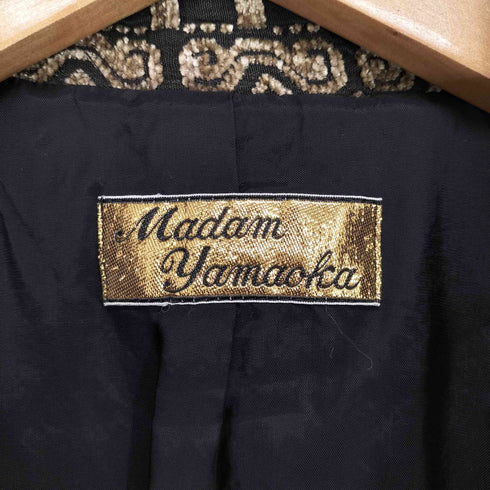 MADAM YAMAOKA ベロア総柄テーラードジャケット レディース