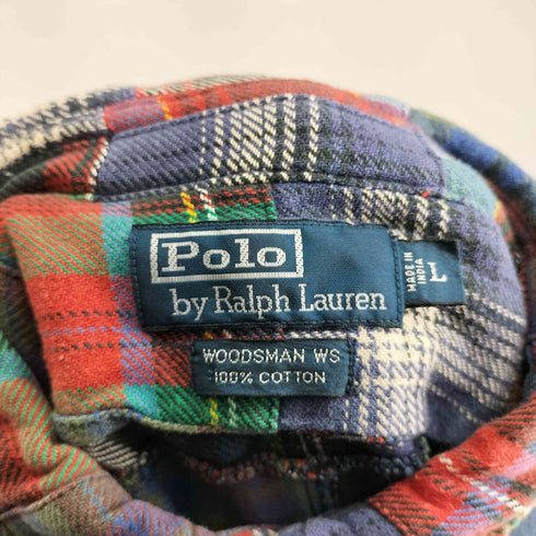 ポロバイラルフローレン Polo by RALPH LAUREN WOODSMAN WS チェックパッチワークシャツ メンズ JPN:L