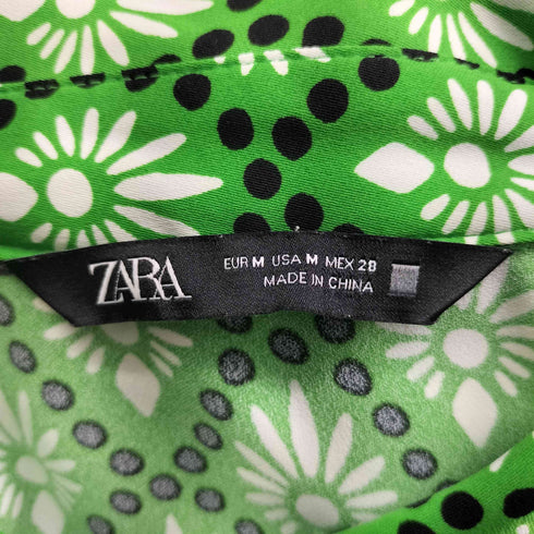ザラ ZARA 総柄 L/Sシャツ レディース US
