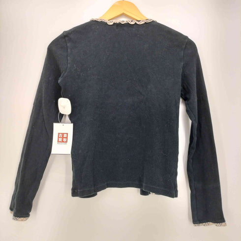 バーバリーブルーレーベル BURBERRY BLUE LABEL ノバチェック フリル カーディガン レディース import:M