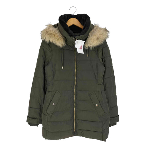 ザラ ZARA フェイクファー シェイプ 中綿ジャケット レディース import:XS