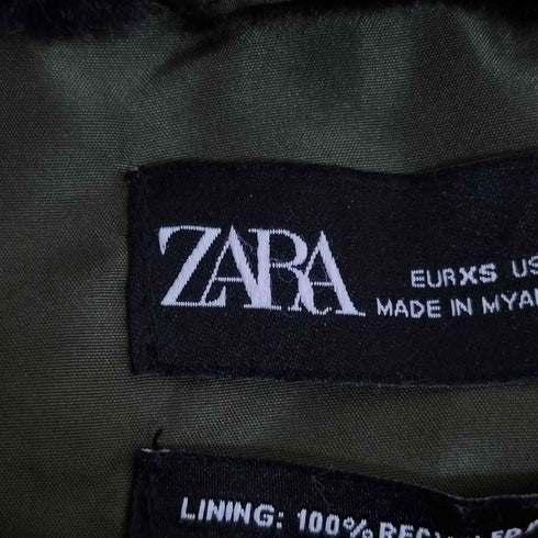 ザラ ZARA フェイクファー シェイプ 中綿ジャケット レディース import:XS