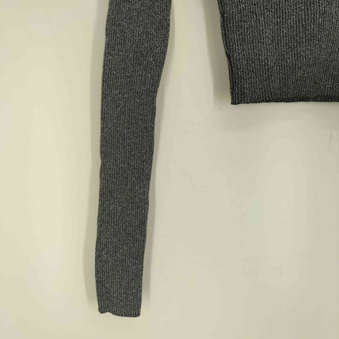 ザラ ZARA レーヨン混 メタル加工繊維 ラメ クロップド ニット セーター レディース import:S