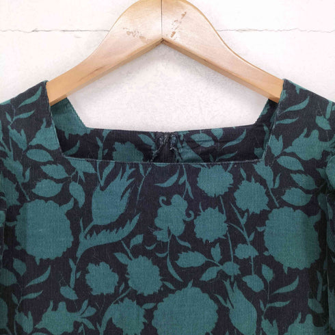 ローラアシュレイ LAURA ASHLEY MADE IN GREAT BRITAIN ボタニカル柄コーデュロイワンピース レディース 12