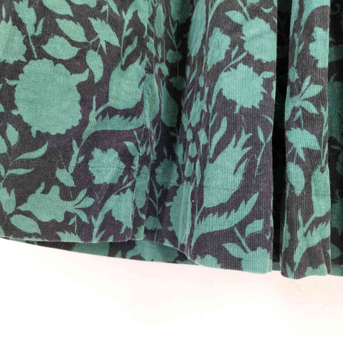 ローラアシュレイ LAURA ASHLEY MADE IN GREAT BRITAIN ボタニカル柄コーデュロイワンピース レディース 12