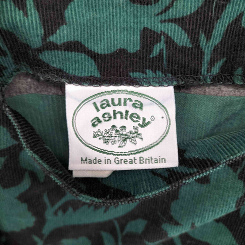 ローラアシュレイ LAURA ASHLEY MADE IN GREAT BRITAIN ボタニカル柄コーデュロイワンピース レディース 12