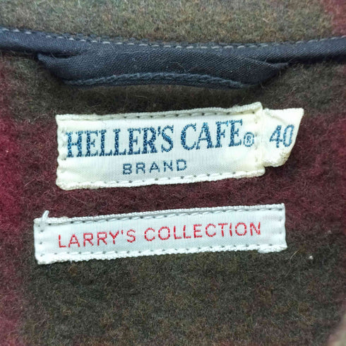 HELLER'S CAFE チェック ナイロン混 ウール チェスター ショート コート メンズ 40