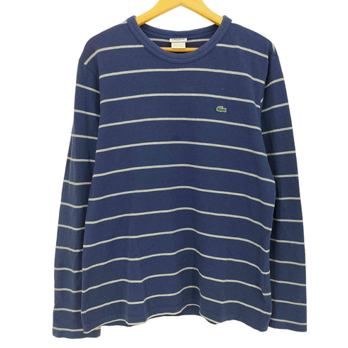 ラコステ LACOSTE SLIM FIT ボーダー クルーネック 鹿の子Tシャツ メンズ 7