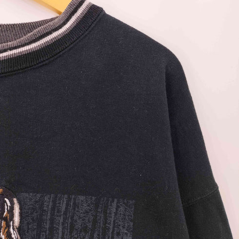 HEAD WATERS 90s 狼 刺繍 リブライン オーバーサイズ スウェット メンズ JPN:XL