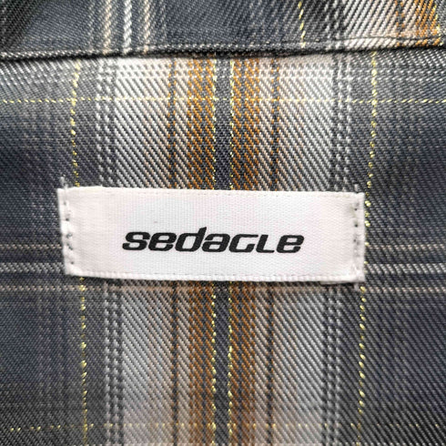セダクル sedacle SAVE ワッペン ラメ オンブレ チェック シャツ 韓国 メンズ import:M