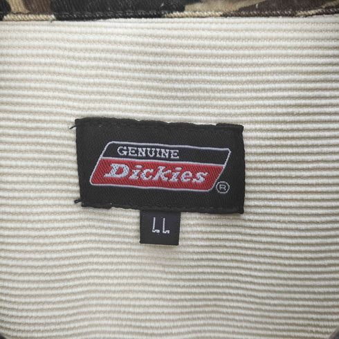 ディッキーズ Dickies 襟 カモ 迷彩柄 コーデュロイ 2ポケット ワーク シャツ メンズ LL