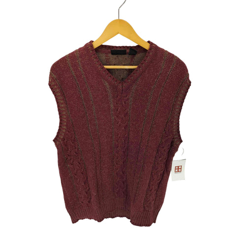 グレッグノーマン GREG NORMAN 90S ケーブル編み Vネックニットベスト メンズ JPN:M