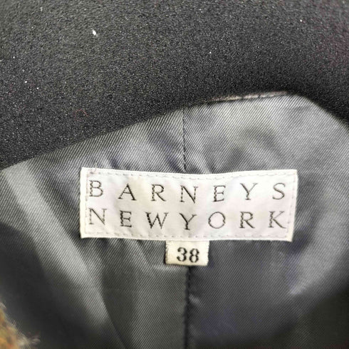 バーニーズニューヨーク BARNEYS NEWYORK マルチカラーチェック ウールジャケット スナップボタン レディース EUR:38