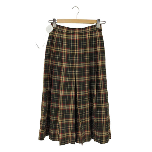 ダックス DAKS ENGLAND マルチカラーチェック プリーツウールスカート レディース 63-90
