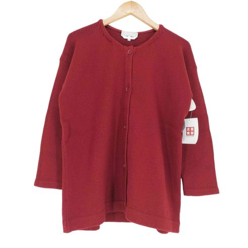 マックスマーラ MAX MARA 白タグ MADE IN ITALY ウールクルーネックカーディガン レディース L