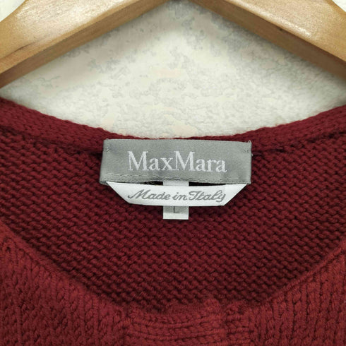 マックスマーラ MAX MARA 白タグ MADE IN ITALY ウールクルーネックカーディガン レディース L