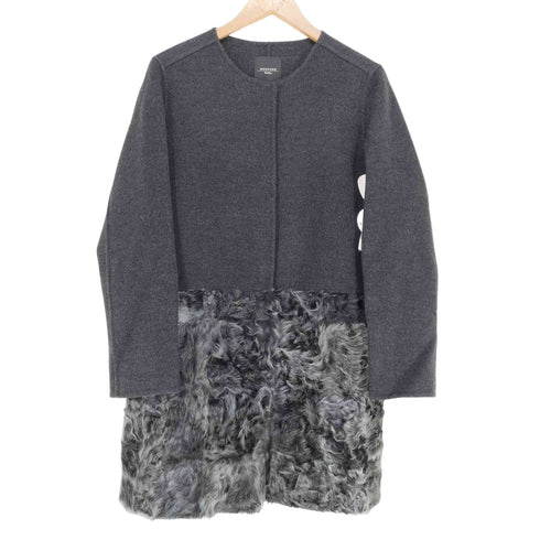 ウィークエンドマックスマーラ Weekend Max Mara ファー切替ウールノーカラーコート レディース 42
