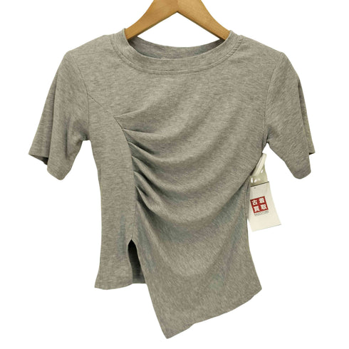 LIENCOEUR アシンメトリーギャザーTシャツ レディース FREE