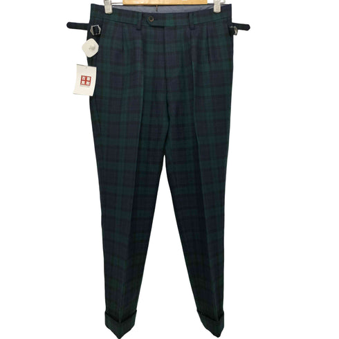アクアスキュータム AQUASCUTUM 2タックトラウザーズパンツ ブラックウォッチ柄 メンズ 78
