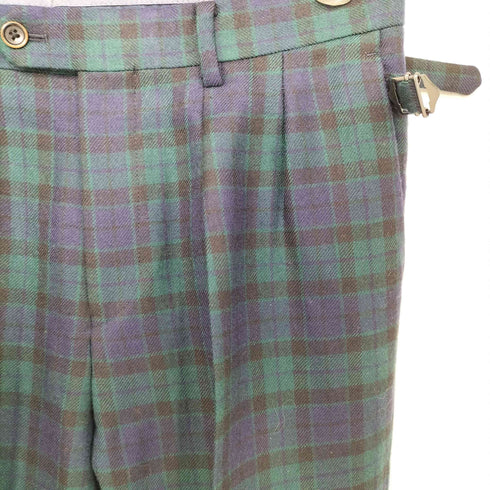 アクアスキュータム AQUASCUTUM 2タックトラウザーズパンツ ブラックウォッチ柄 メンズ 78