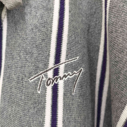 トミーヒルフィガー TOMMY HILFIGER ロゴ刺繍ショールカラーストライプカーディガン メンズ JPN:XL