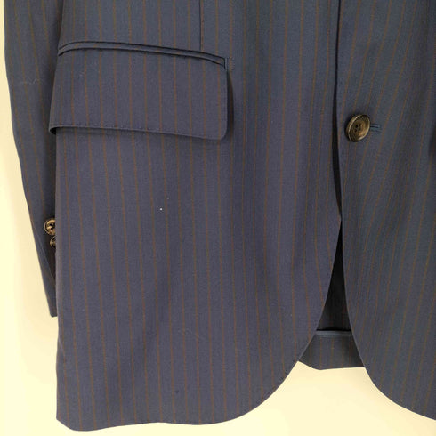 スーツカンパニー THE SUIT COMPANY CARLO BARBERA社製 ストライプ 2B テーラードジャケット スラックスパンツ セットアップ メンズ 175cm-6Drop