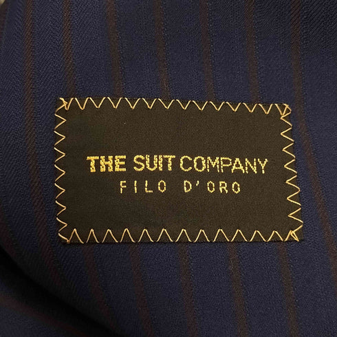 スーツカンパニー THE SUIT COMPANY CARLO BARBERA社製 ストライプ 2B テーラードジャケット スラックスパンツ セットアップ メンズ 175cm-6Drop