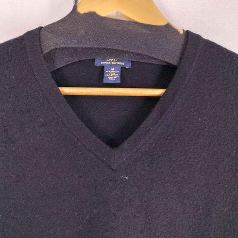 ブルックスブラザーズ 346 BROOKS BROTHERS ナイロン ウレタン混 ウールVネックニット メンズ import:M