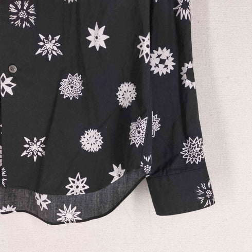 ブラックコムデギャルソン BLACK COMME des GARCONS ×Filip Pagowski 24ss Ruffled Shirt 丸襟 フリル総柄シャツ 貝ボタン メンズ JPN:M