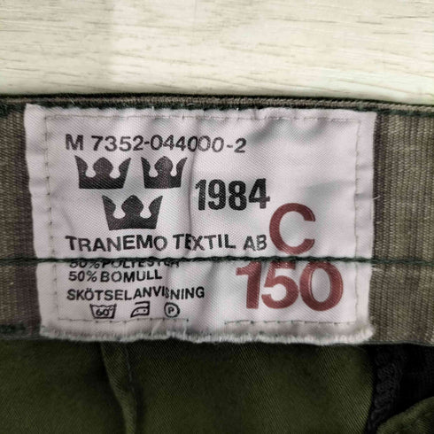 SWEDISH ARMY 1984年製 80S スウェーデン軍 3クラウン TRANEMO TEXTIL AB 1タック ジップフライ ユーティリティーパンツ C150 メンズ C150
