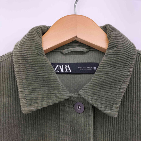 ザラ ZARA カットオフ コーデュロイ シャツ ジャケット レディース import:L
