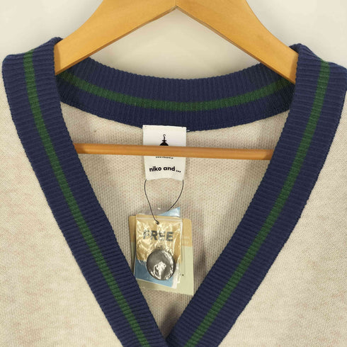 ニコアンド niko and... 洗える サガラ刺繍ラインカーディガン レディース FREE