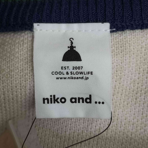 ニコアンド niko and... 洗える サガラ刺繍ラインカーディガン レディース FREE