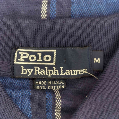 ポロバイラルフローレン Polo by RALPH LAUREN USA製 ポニー刺繍 チェック柄ポロシャツ メンズ M