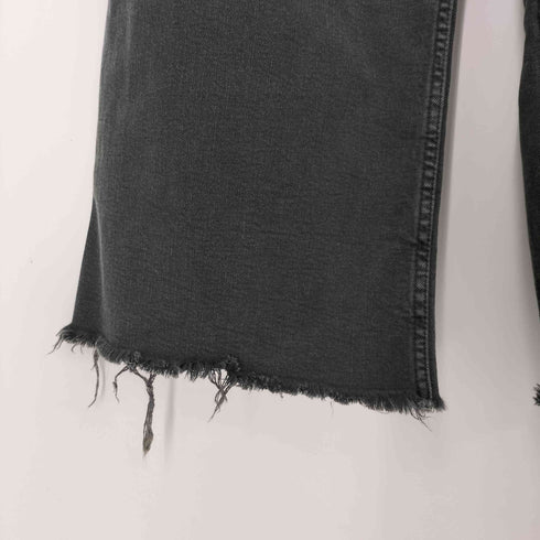ザラ ZARA THE MARINE STRAIGHT ハイウエストストレートブラックワイドデニム レディース JPN:36