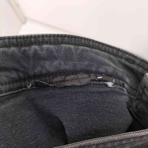 ザラ ZARA THE MARINE STRAIGHT ハイウエストストレートブラックワイドデニム レディース JPN:36