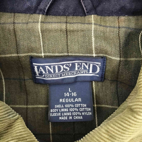 ランズエンド LANDS END 90-00S 襟コーデュロイ ハンティングジャケット レディース import:L