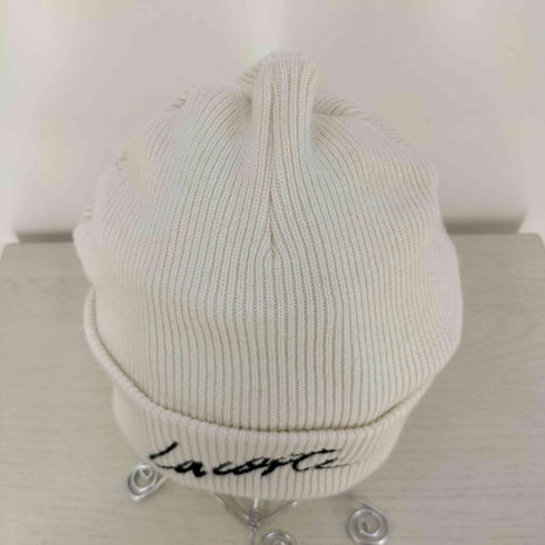 ラコステライブ Lacoste Live 筆記体ロゴ刺繍 リブ ビーニー ニットキャップ メンズ ONE SIZE