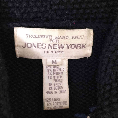 ジョーンズニューヨーク JONES NEW YORK ポンポン付きニットカーディガン ジップアップ モヘア混 レディース JPN:M