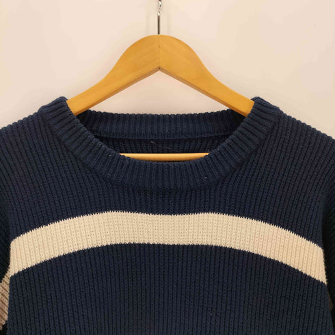 エディーバウアー Eddie Bauer 80S 黒タグ コットンボーダーニット メンズ JPN:L