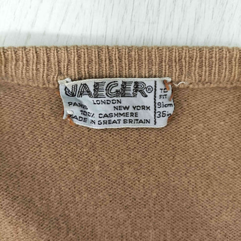 jaeger OLD カシミヤ100 Vネックニット レディース 91cm 36in