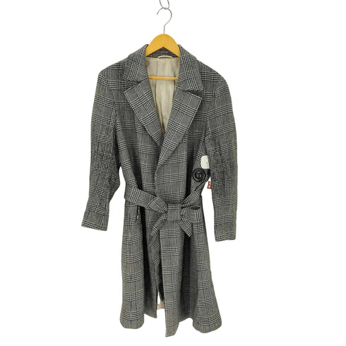 スーツカンパニー THE SUIT COMPANY Sustaina WOOL グレンチェック グレンプレイド柄 ラップコート メンズ L