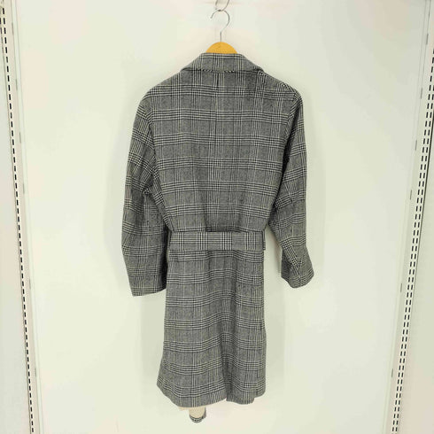 スーツカンパニー THE SUIT COMPANY Sustaina WOOL グレンチェック グレンプレイド柄 ラップコート メンズ L