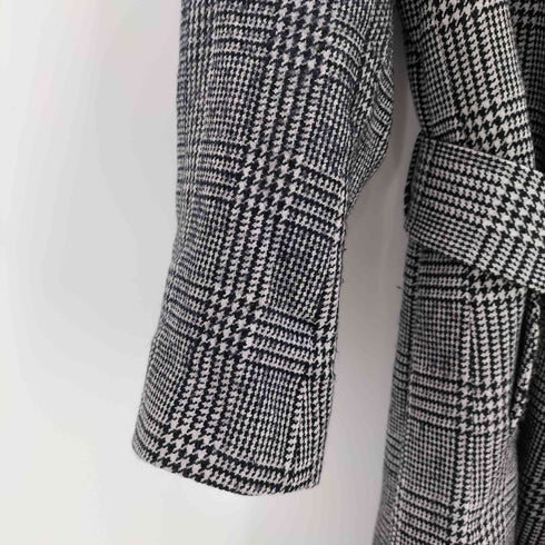 スーツカンパニー THE SUIT COMPANY Sustaina WOOL グレンチェック グレンプレイド柄 ラップコート メンズ L