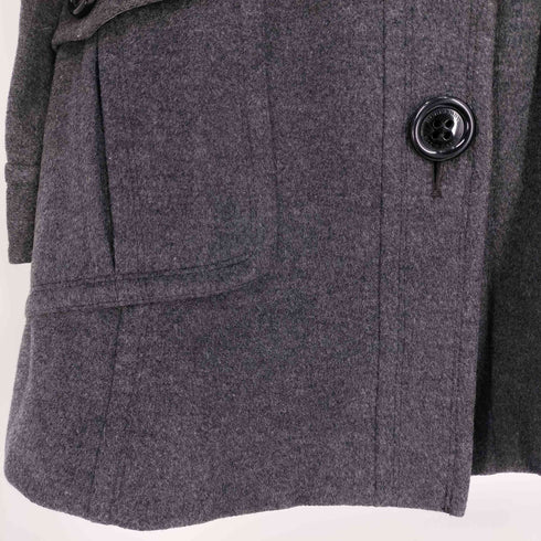 バーバリーブルーレーベル BURBERRY BLUE LABEL 裏地ノバチェック ラクーンファー フーデットコート レディース 38