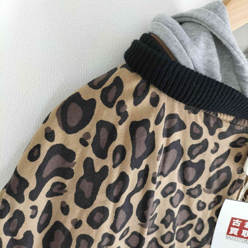 ロデオクラウンズワイドボウル RCWB/RODEO CROWNS WIDE BOWL 21AW HOODED BIG ブルゾン レオパード柄 レディース FREE