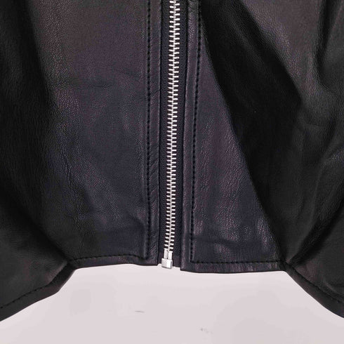 ザラ ZARA ノーカラー フェイクレザージャケット メンズ import:M