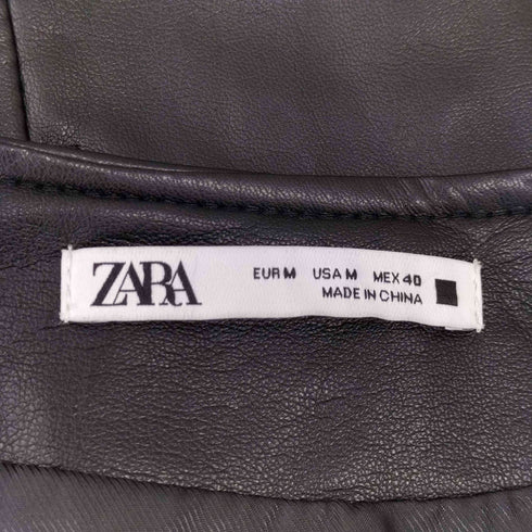 ザラ ZARA ノーカラー フェイクレザージャケット メンズ import:M