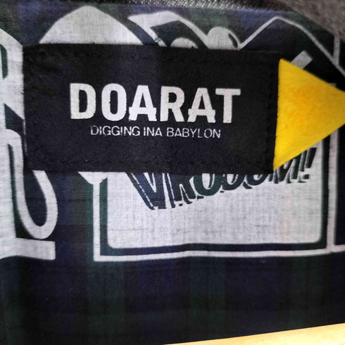 ドゥアラット DOARAT ロゴ刺繍ダブルライダースブラックデニムジャケット メンズ