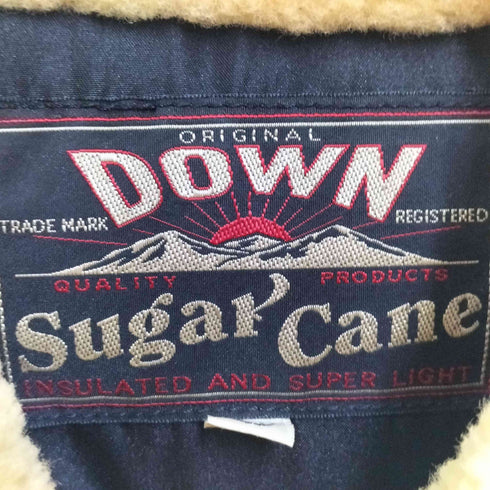 シュガーケーン SUGAR CANE 10AW レザーヨーク ダウン ベスト カウレザー 切替 襟ボア ウエスタン メンズ import:M